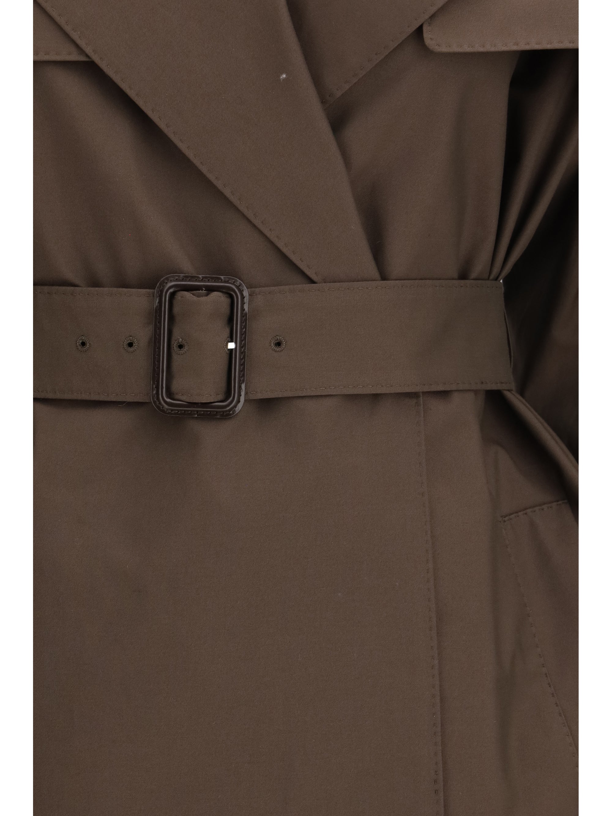 double-breasted cotton-blend trench coat