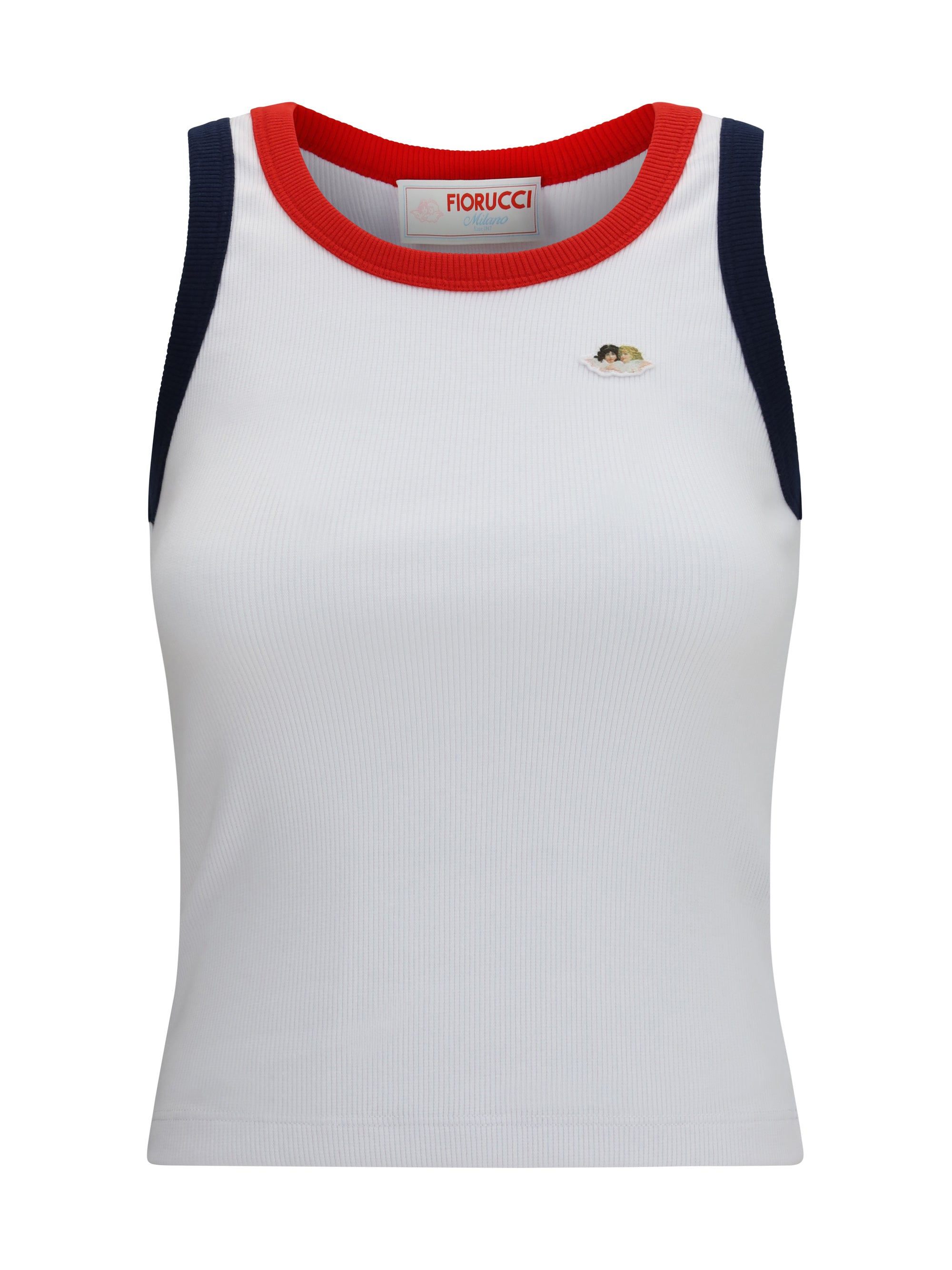 angels patch tank top with contrast trims