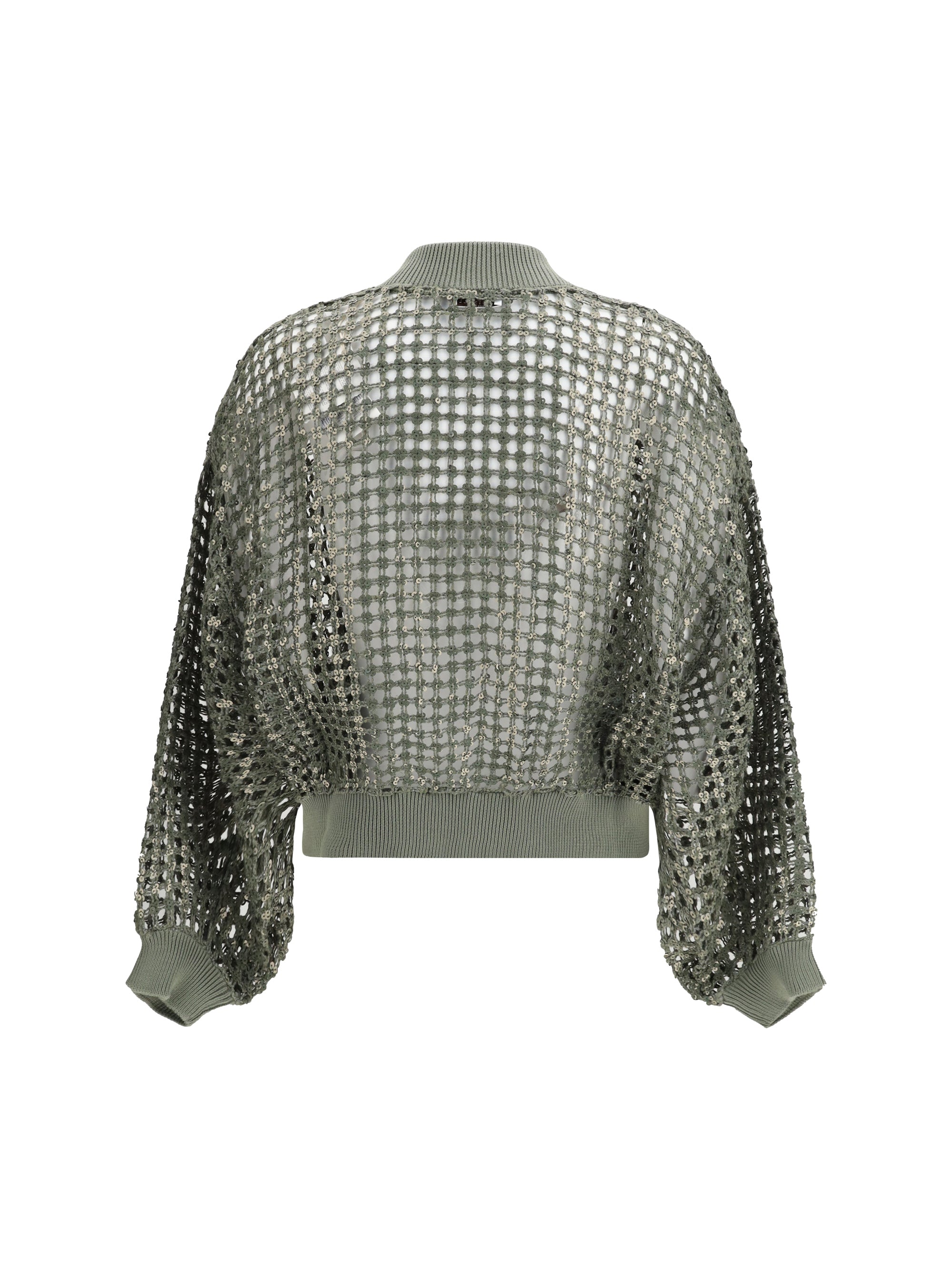 solk and linen dazzling net embroidery cardigan