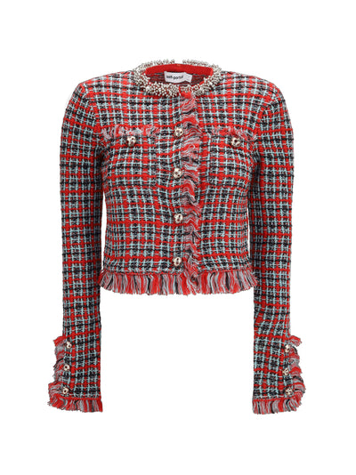 cotton and wool blend bouclé jacket