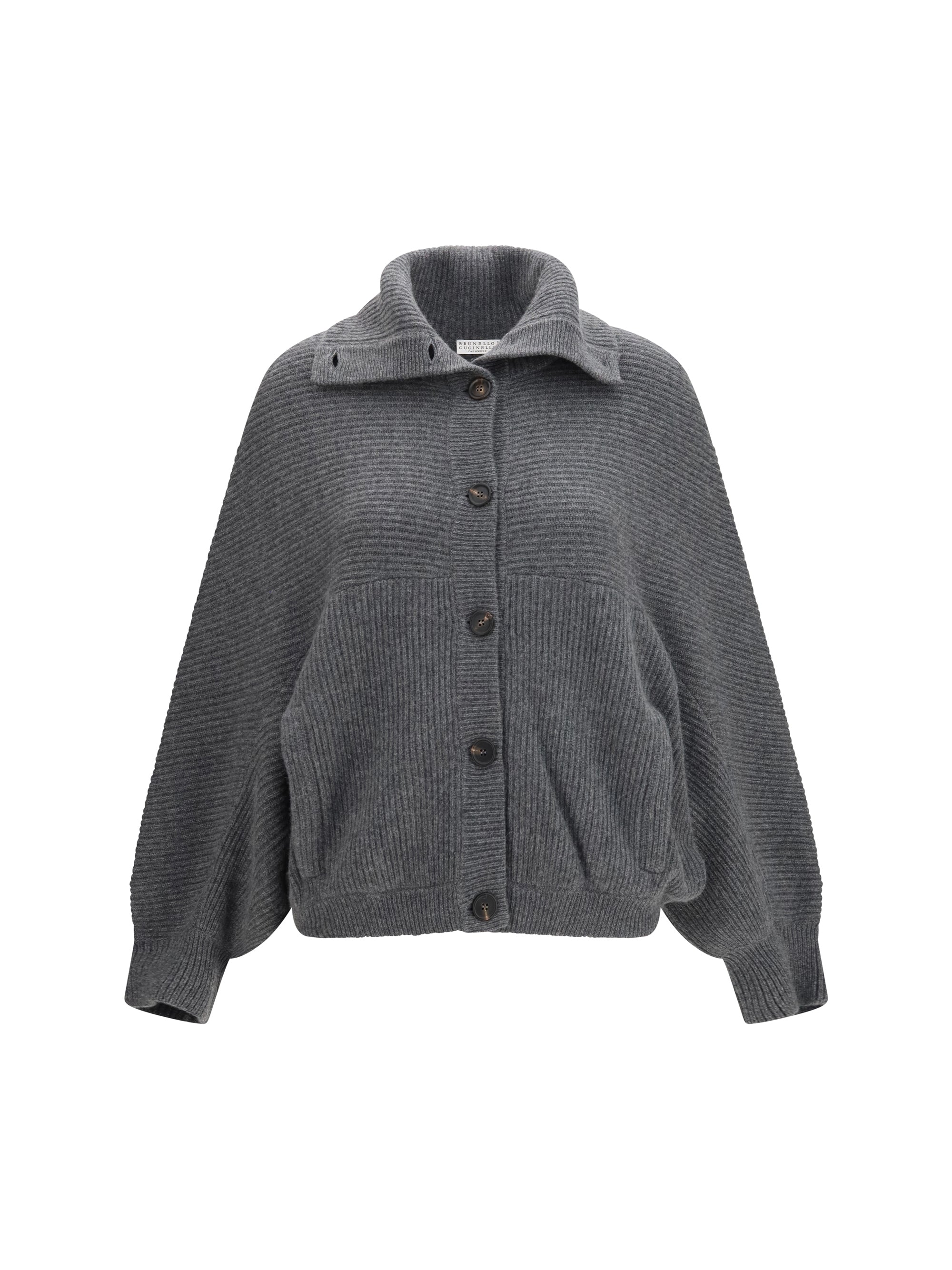 high neck cashmere cardigan
