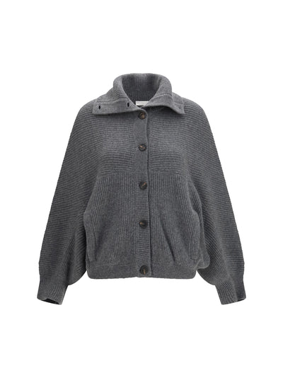 high neck cashmere cardigan