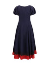 midi dress with balloon sleeves