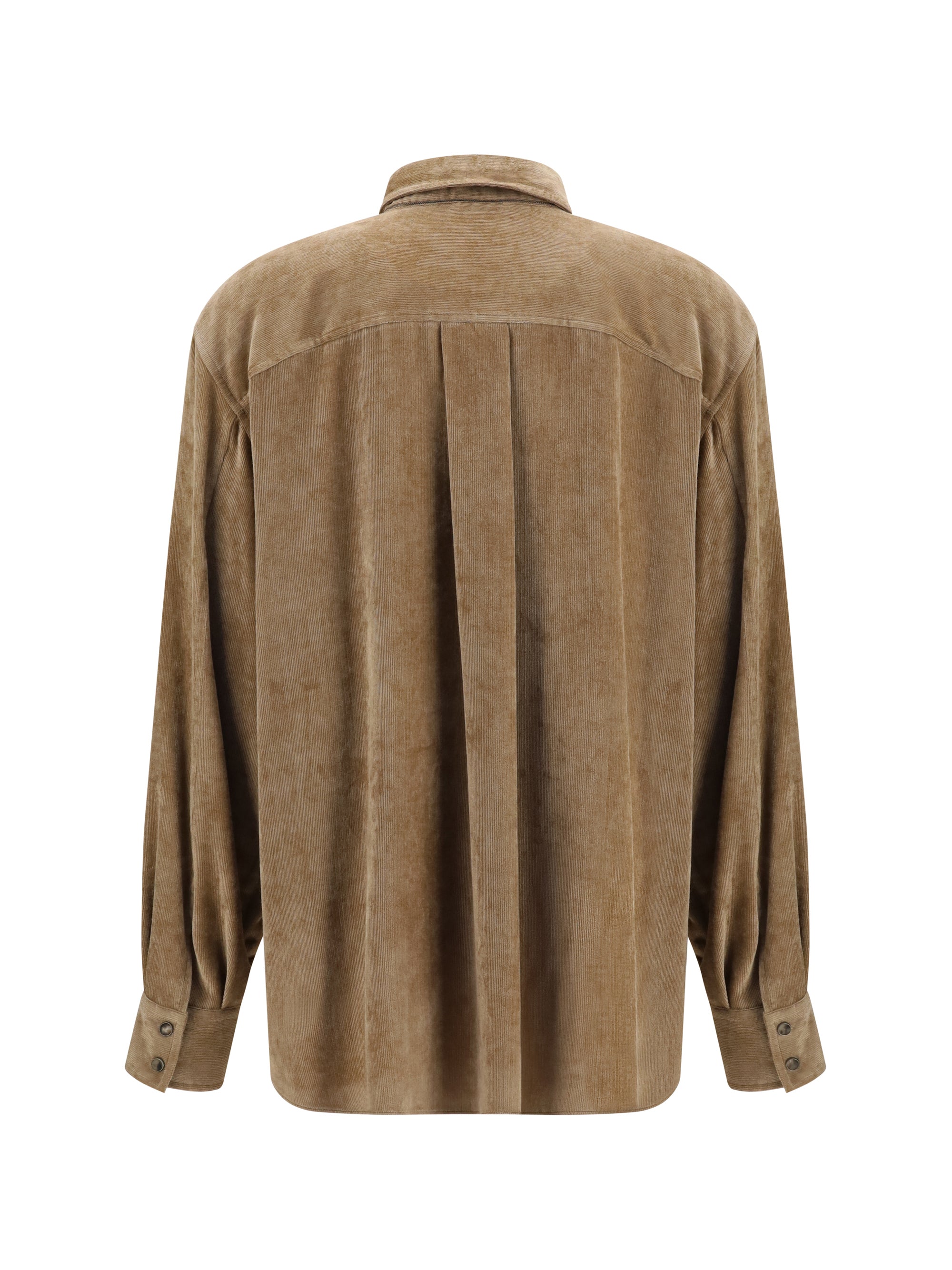 snap-button shirt in cashmere blend