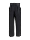 straight-leg faux leather pants with vintage effect