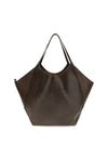 leather shopping bag with monili detail