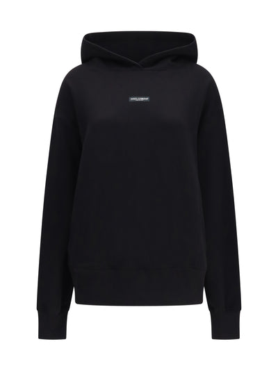 cotton hooded sweatshirt with logo patch
