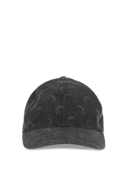 MARINE SERRE OS moon laser denim baseball hat