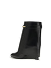 leather shark ankle boots
