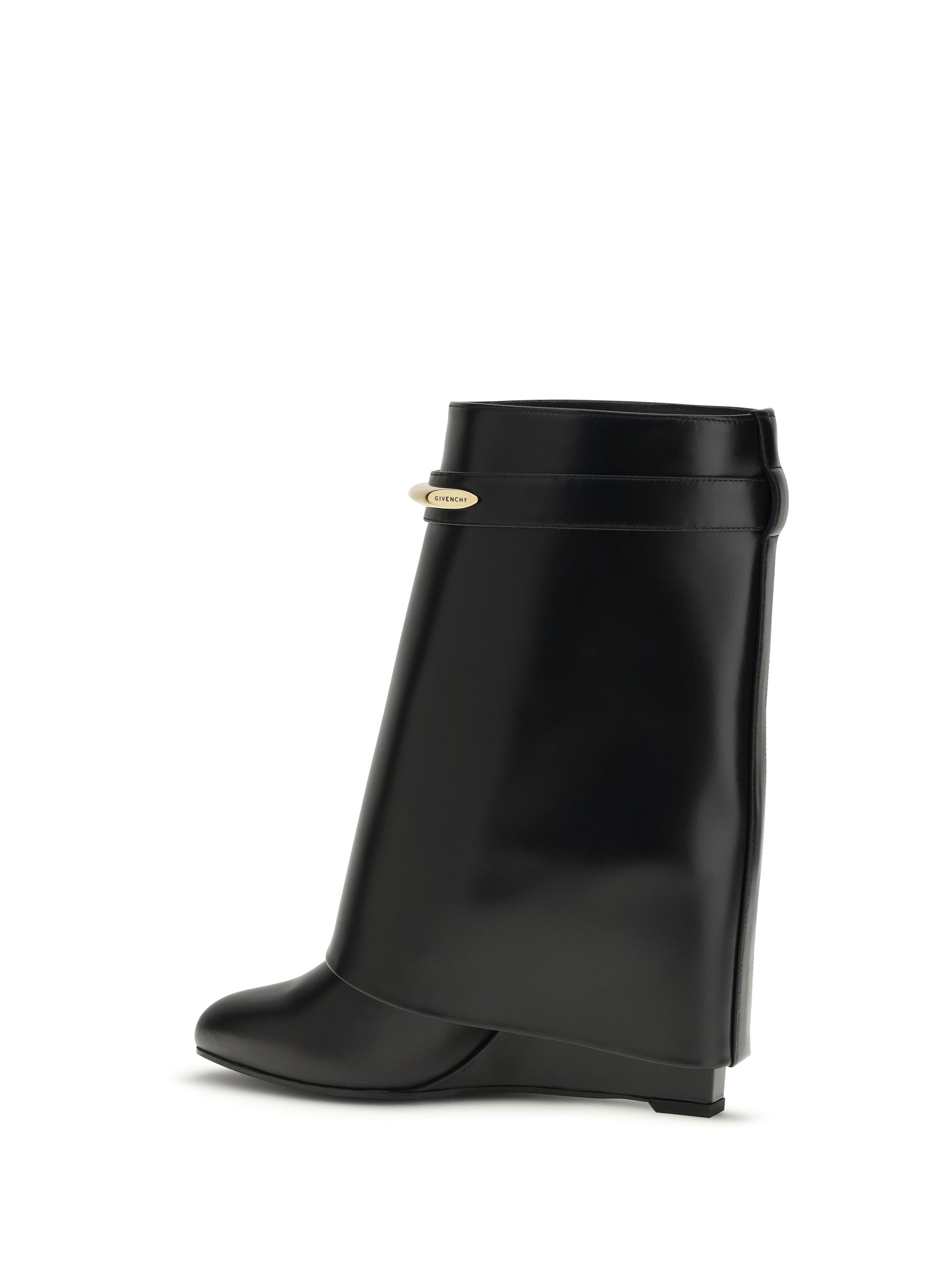 leather shark ankle boots