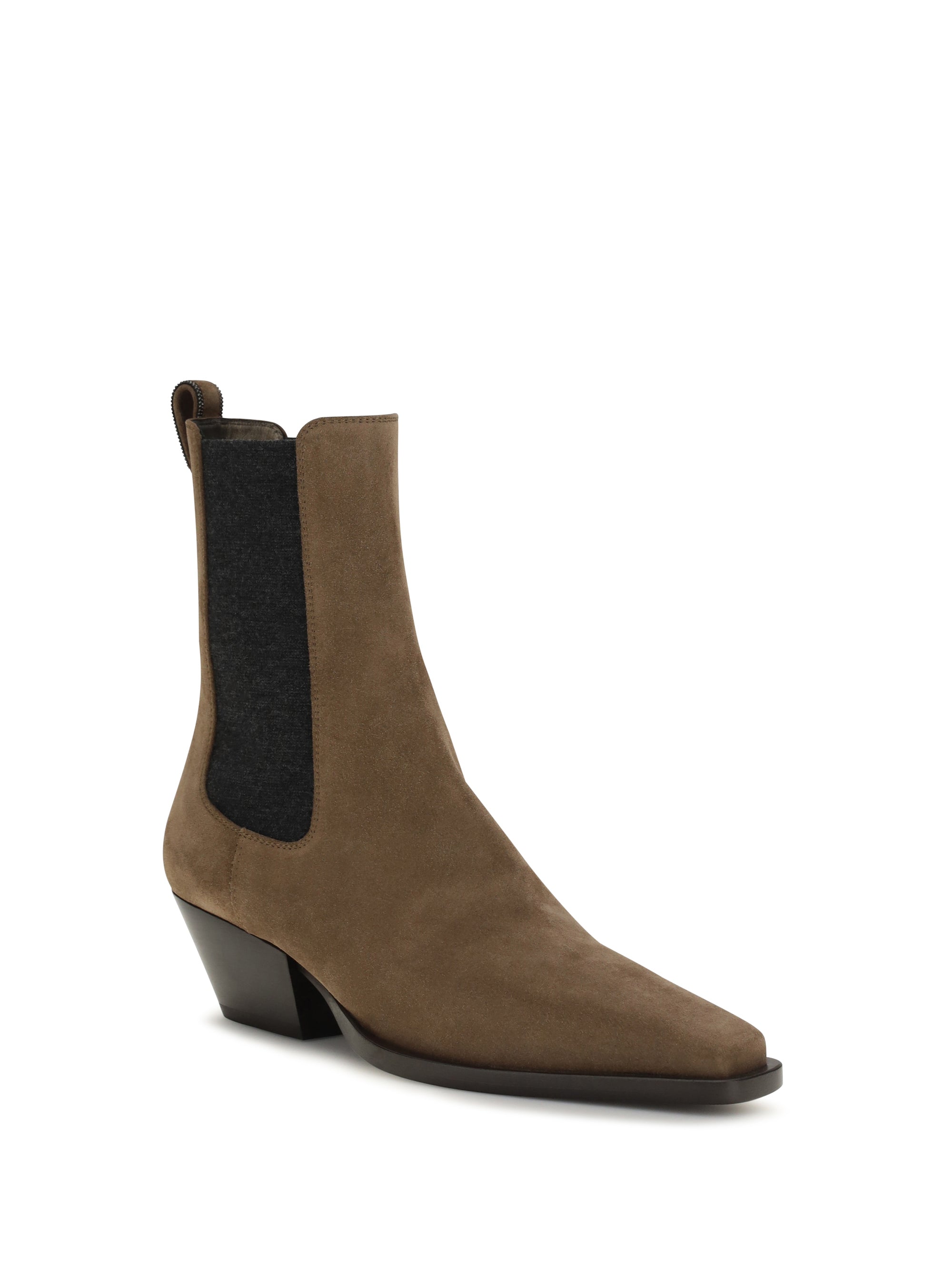 suede texan ankle boots