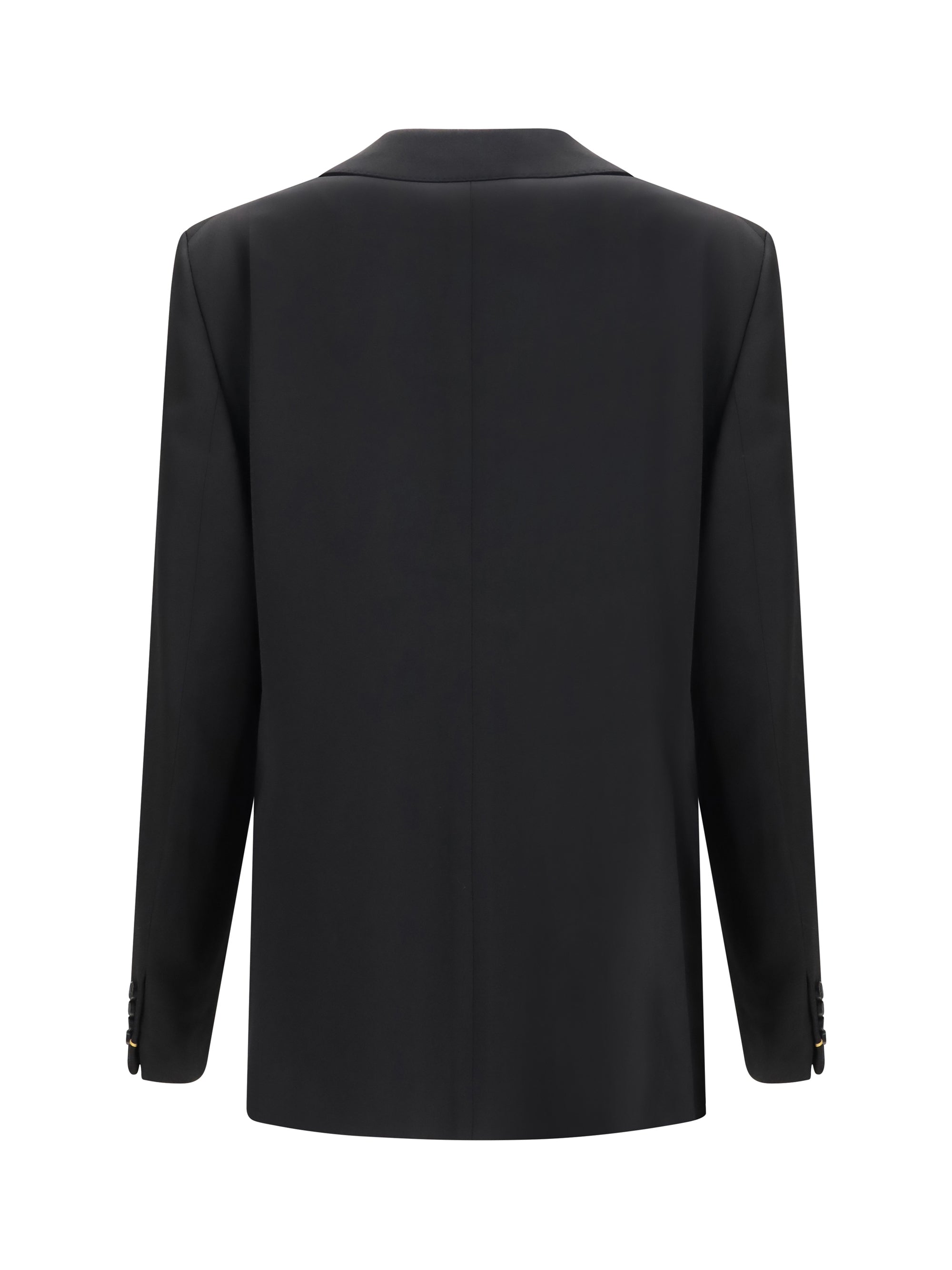double-breasted wool twill blazer