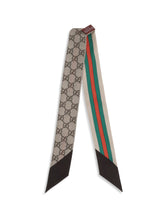 GUCCI OS silk scarf with a morsetto print and gg crisscross