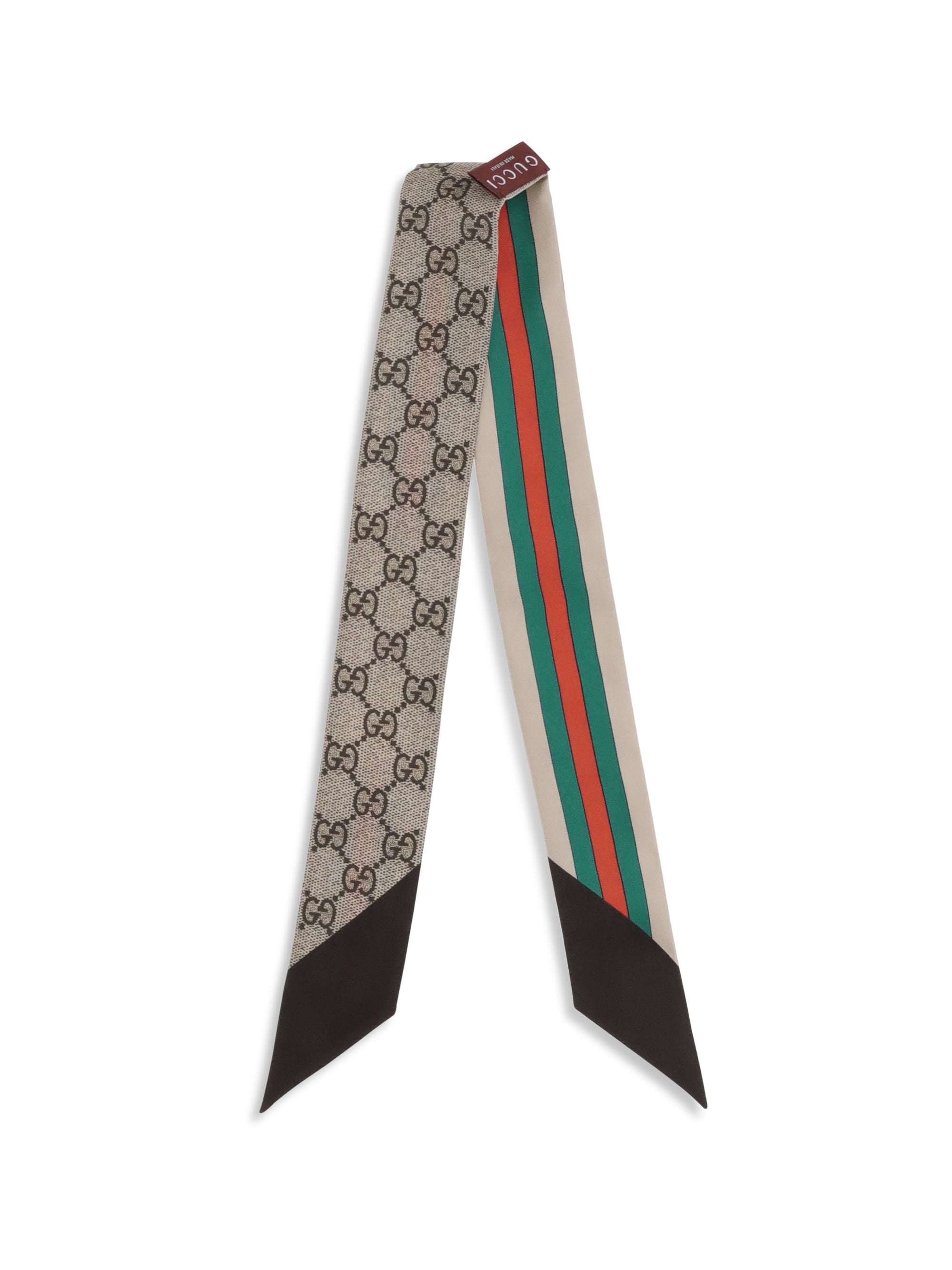GUCCI OS silk scarf with a morsetto print and gg crisscross