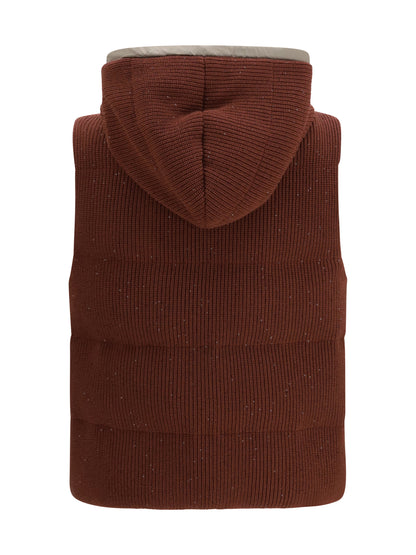 BRUNELLO CUCINELLI 42 hooded down vest