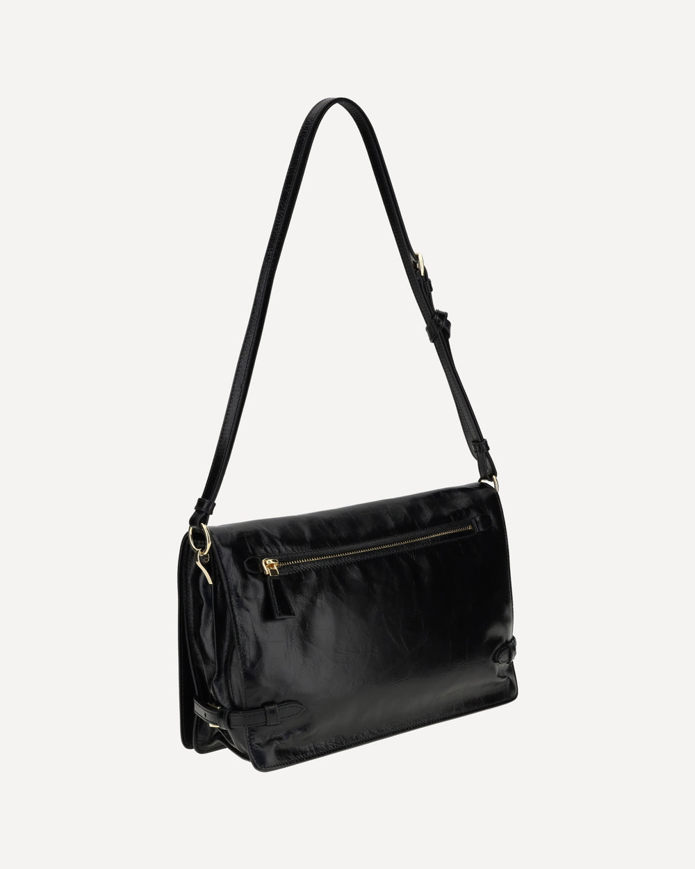 crinkled leather shoulder bag