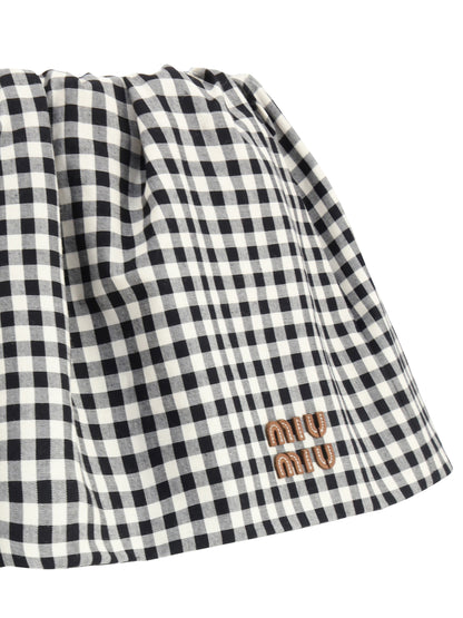 MIU MIU 40 vichy pattern miniskirt