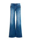 stretch cotton jeans with horsebit