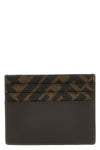 squared ff leather and canvas card holder