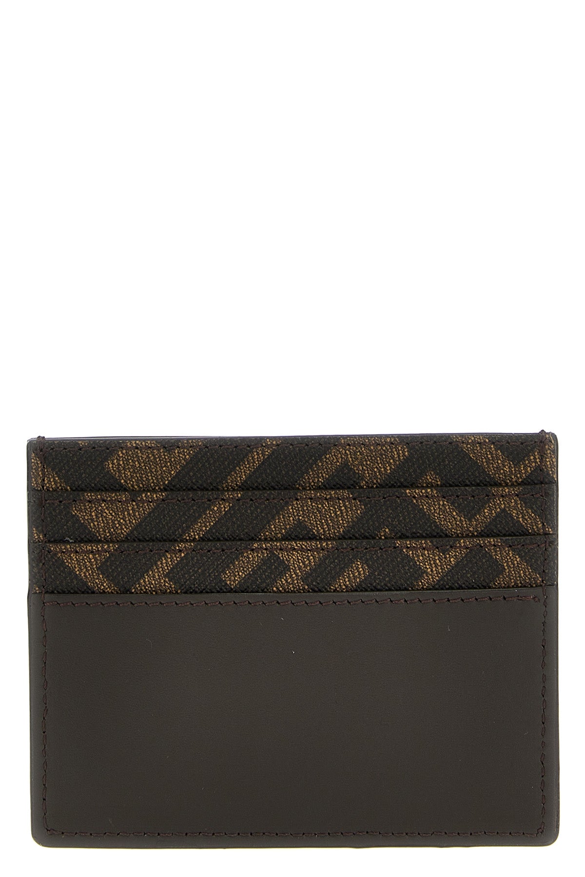 squared ff leather and canvas card holder