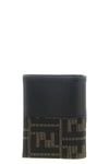 the fendi card holder in ff zucca jacquard fabric and smooth calf leather