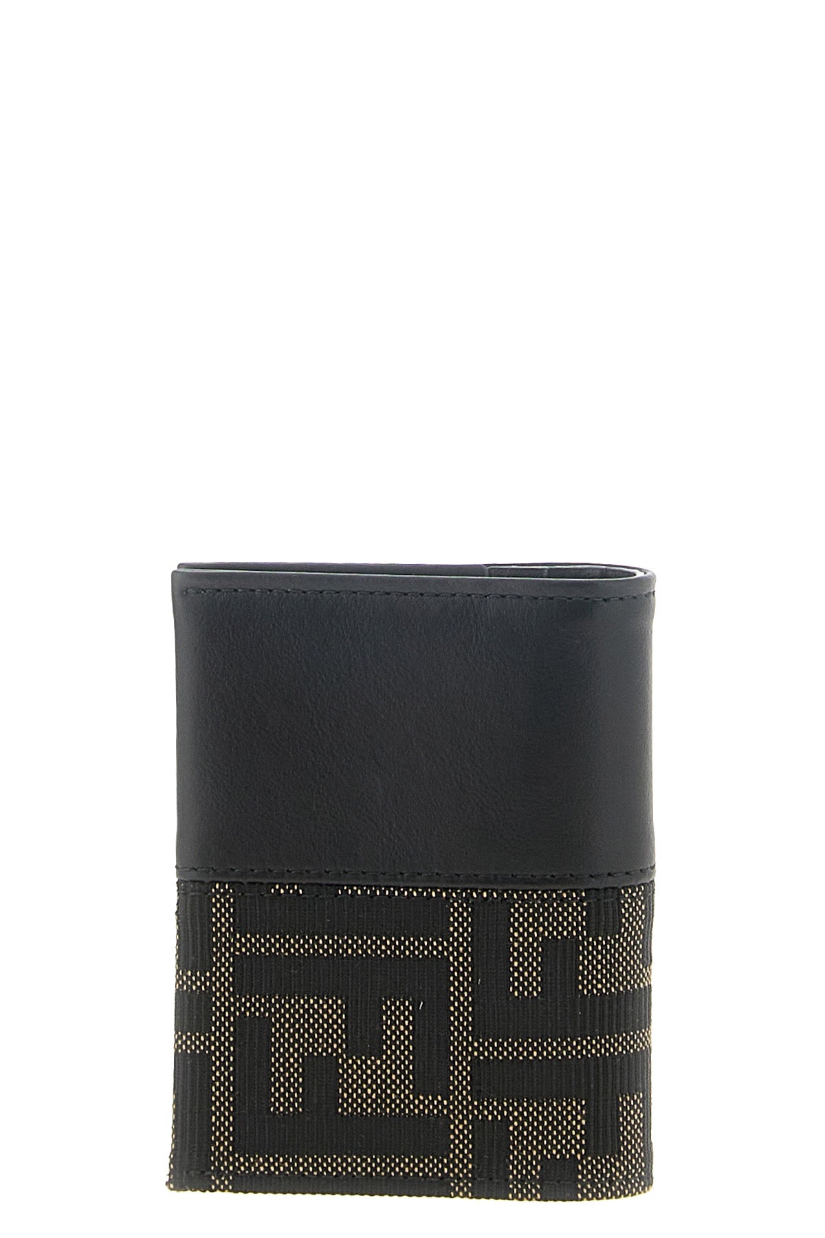 the fendi card holder in ff zucca jacquard fabric and smooth calf leather