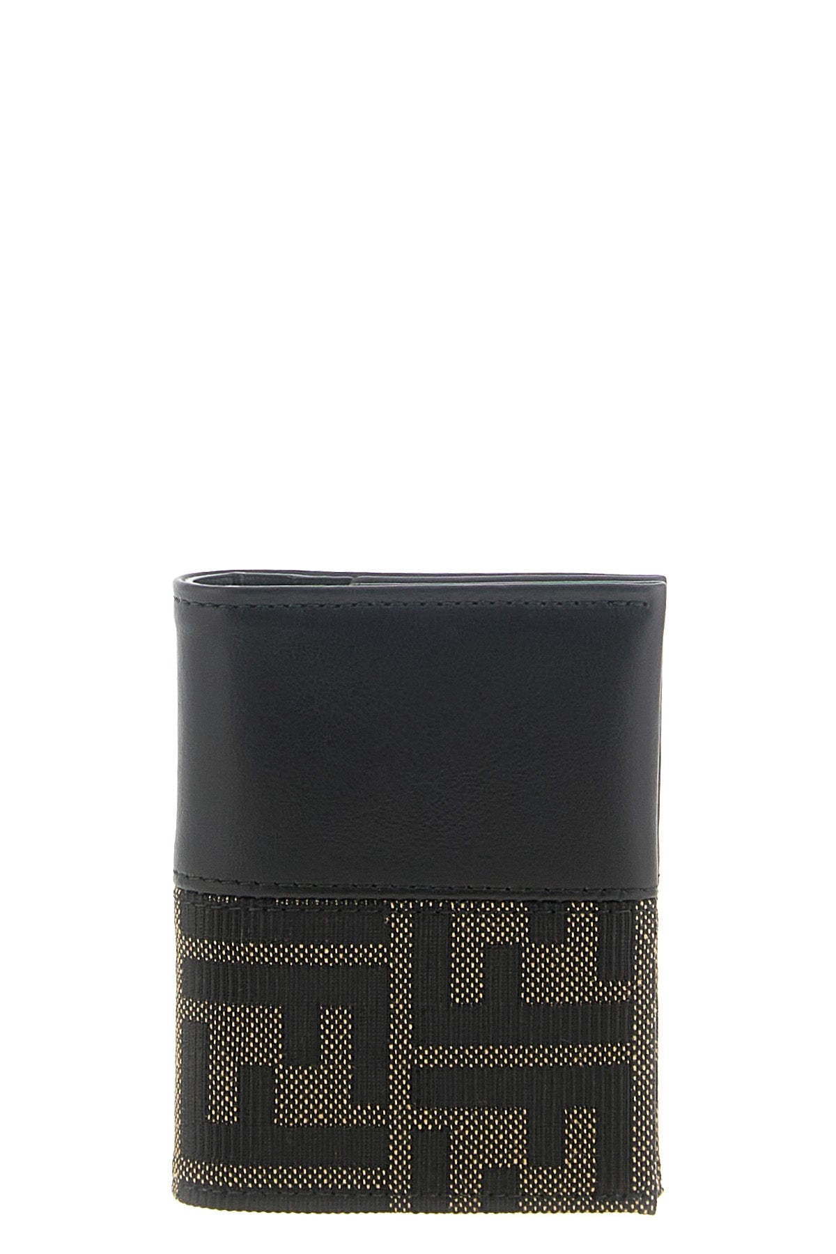 the fendi card holder in ff zucca jacquard fabric and smooth calf leather