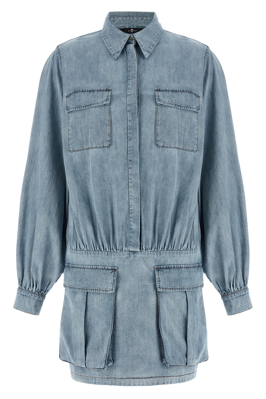 7 FOR ALL MANKIND L utility cotton denim mini dress