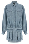 utility cotton denim mini dress