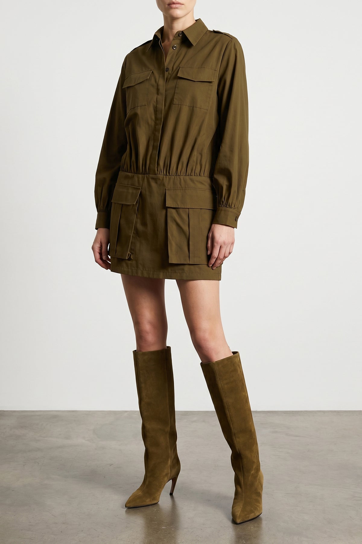 mini utility dress in cotton poplin