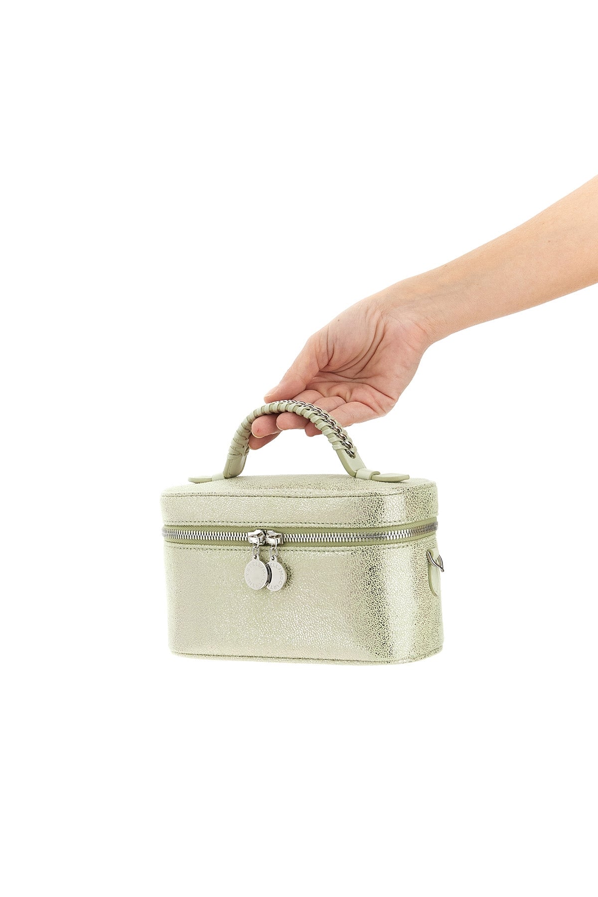 vanity falabella crossbody bag in eco shiny dotted chamois fabric