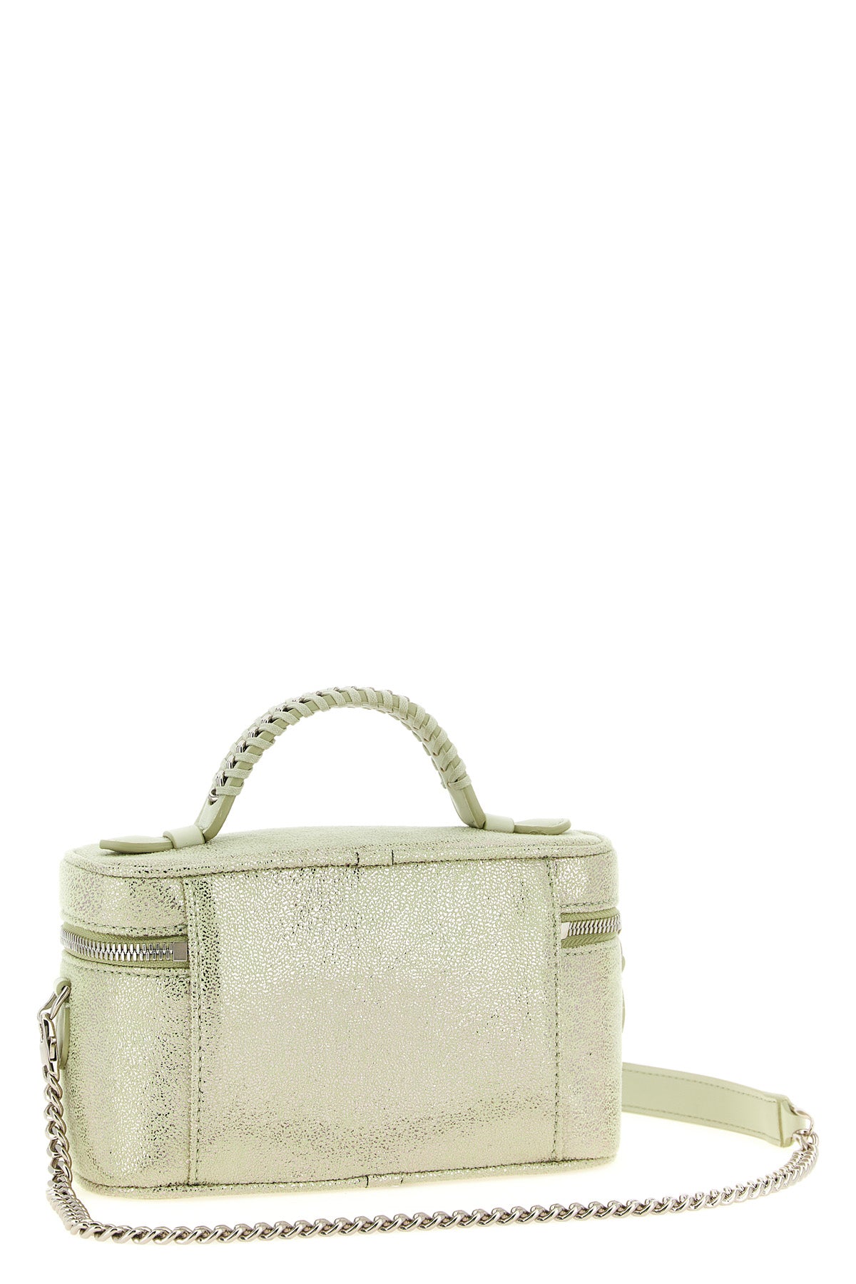 vanity falabella crossbody bag in eco shiny dotted chamois fabric