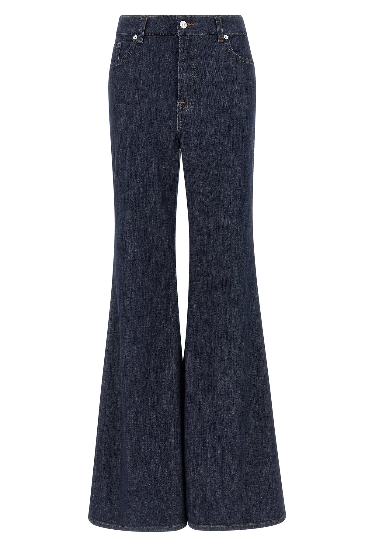 retro flare stretch cotton denim jeans