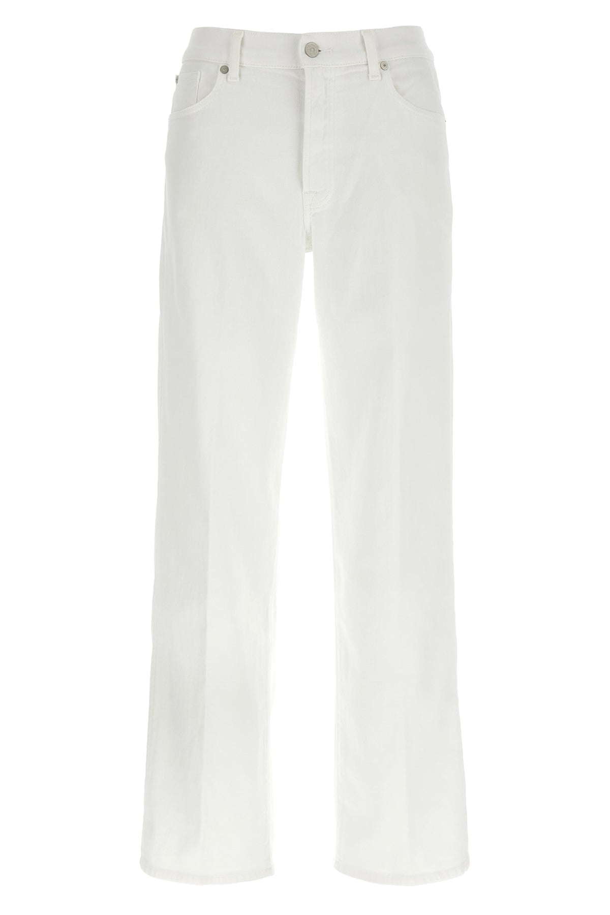 stovepipe denim jeans in garment-dyed stretch cotton