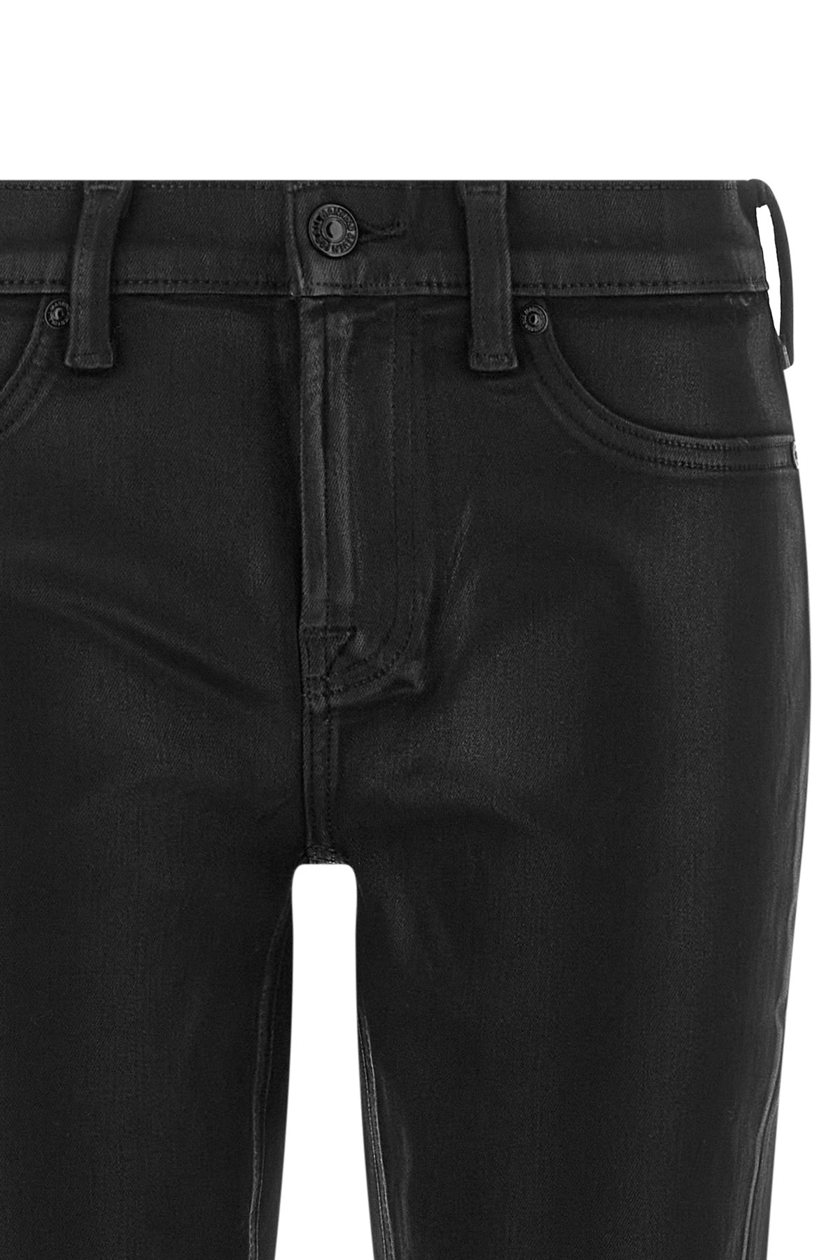 the 7 for all mankind jeans are distinguished by a sophisticated leather-effect