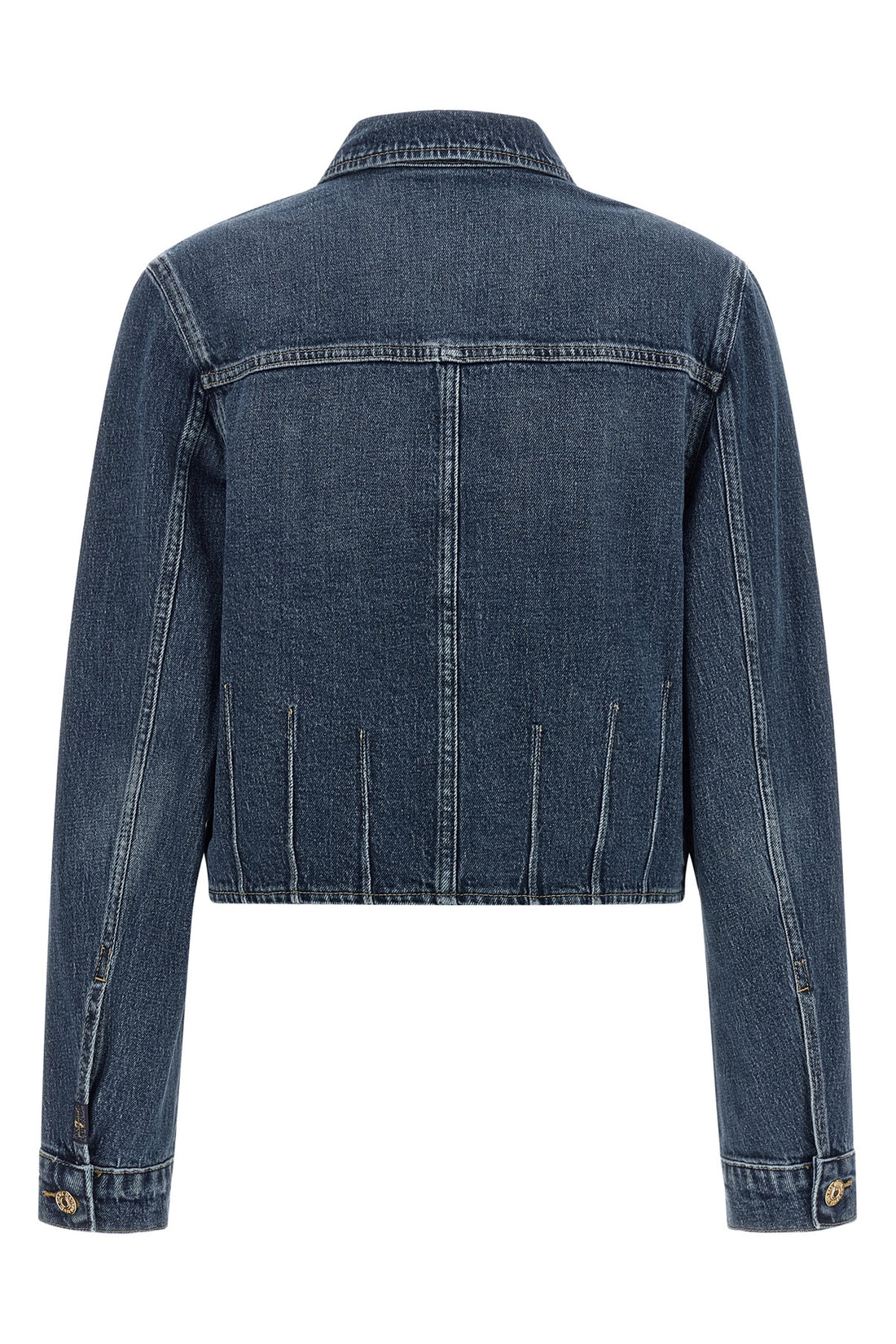 7 FOR ALL MANKIND L the 7 for all mankind darted shrunken denim jacket redefines the codes of casu