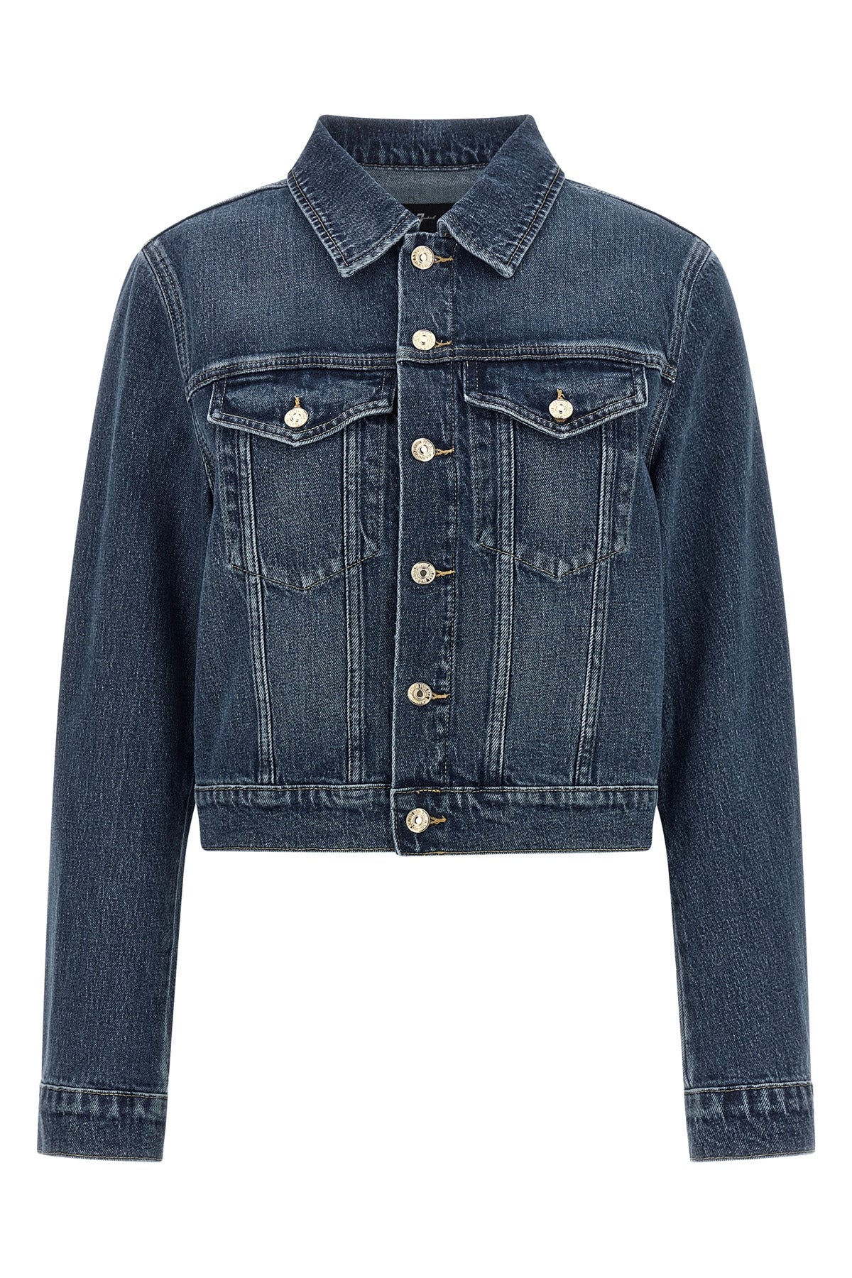 the 7 for all mankind darted shrunken denim jacket redefines the codes of casu