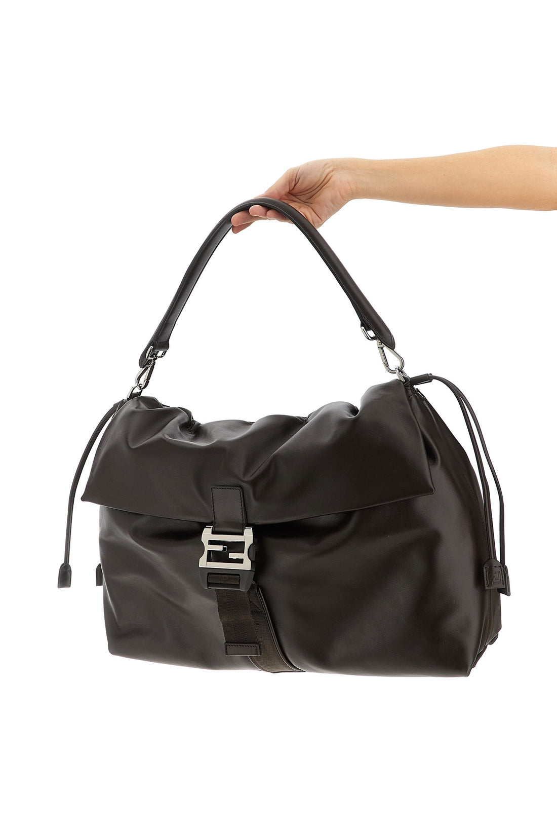 FENDI OS fendi flux maxi messanger smooth calf leather handbag