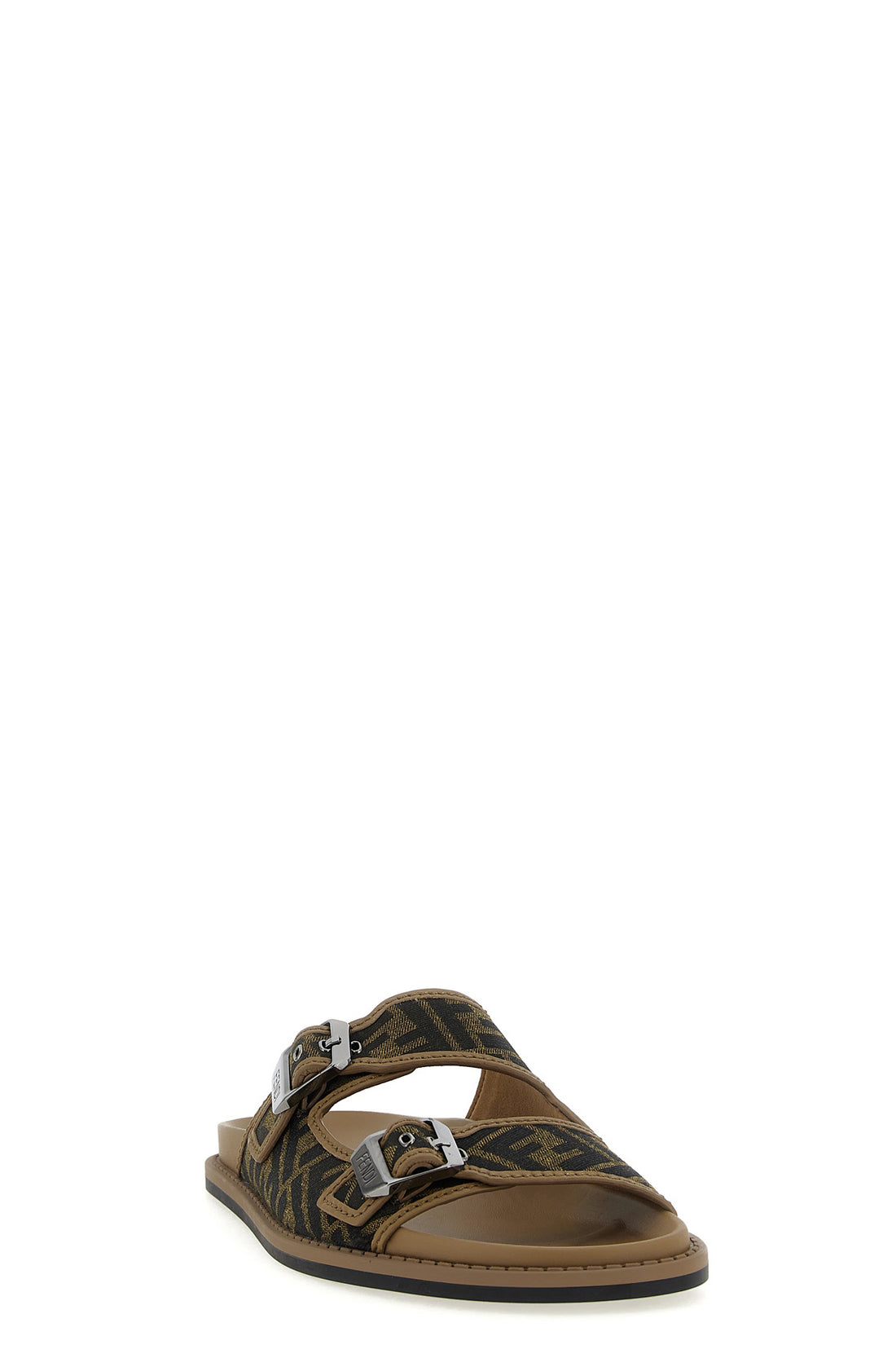 FENDI 6 fendi feel sandals in ff jacquard fabric