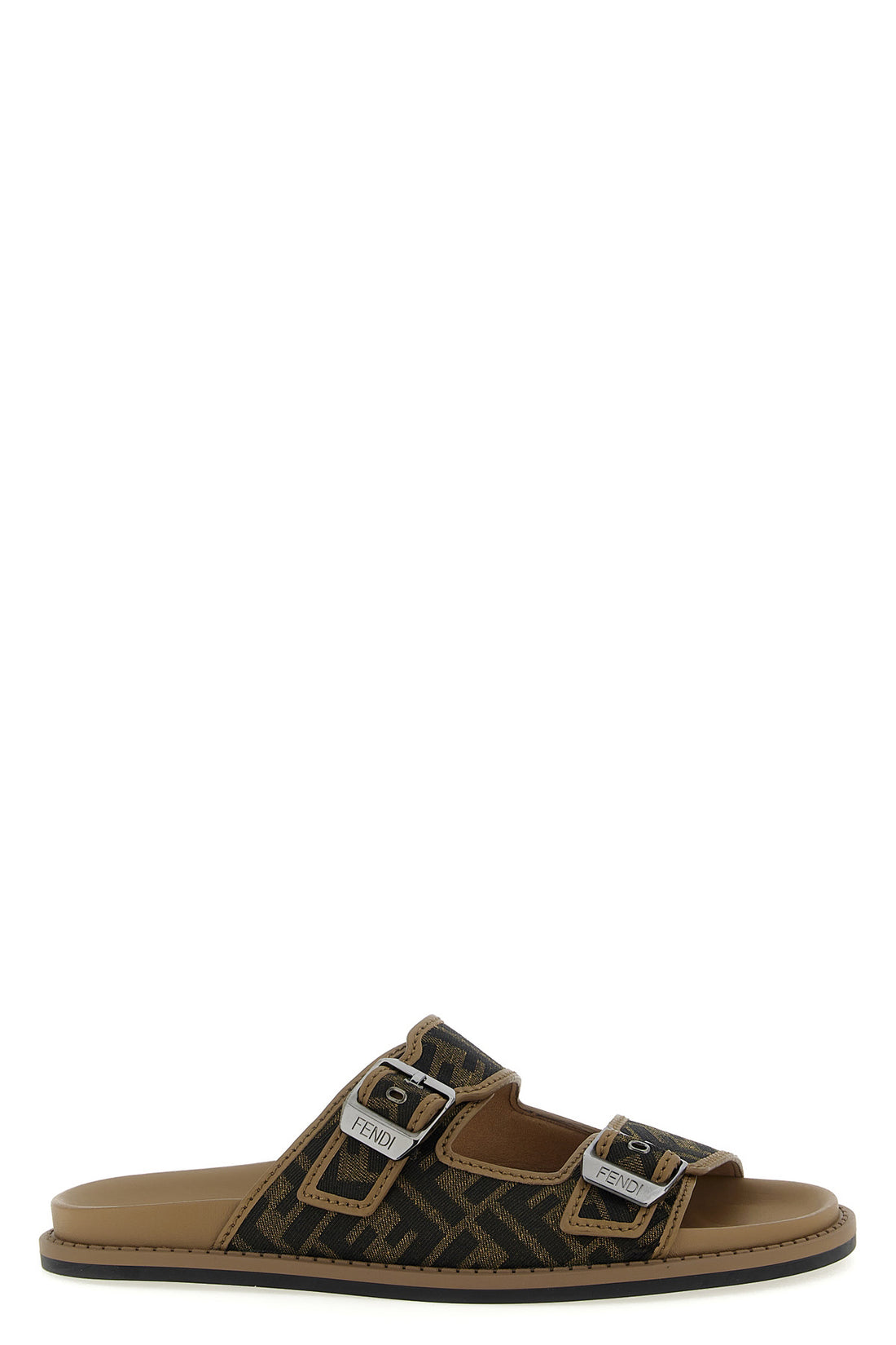FENDI 6 fendi feel sandals in ff jacquard fabric