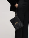 Cassandre Envelope Flap Leather Wristlet Pouch