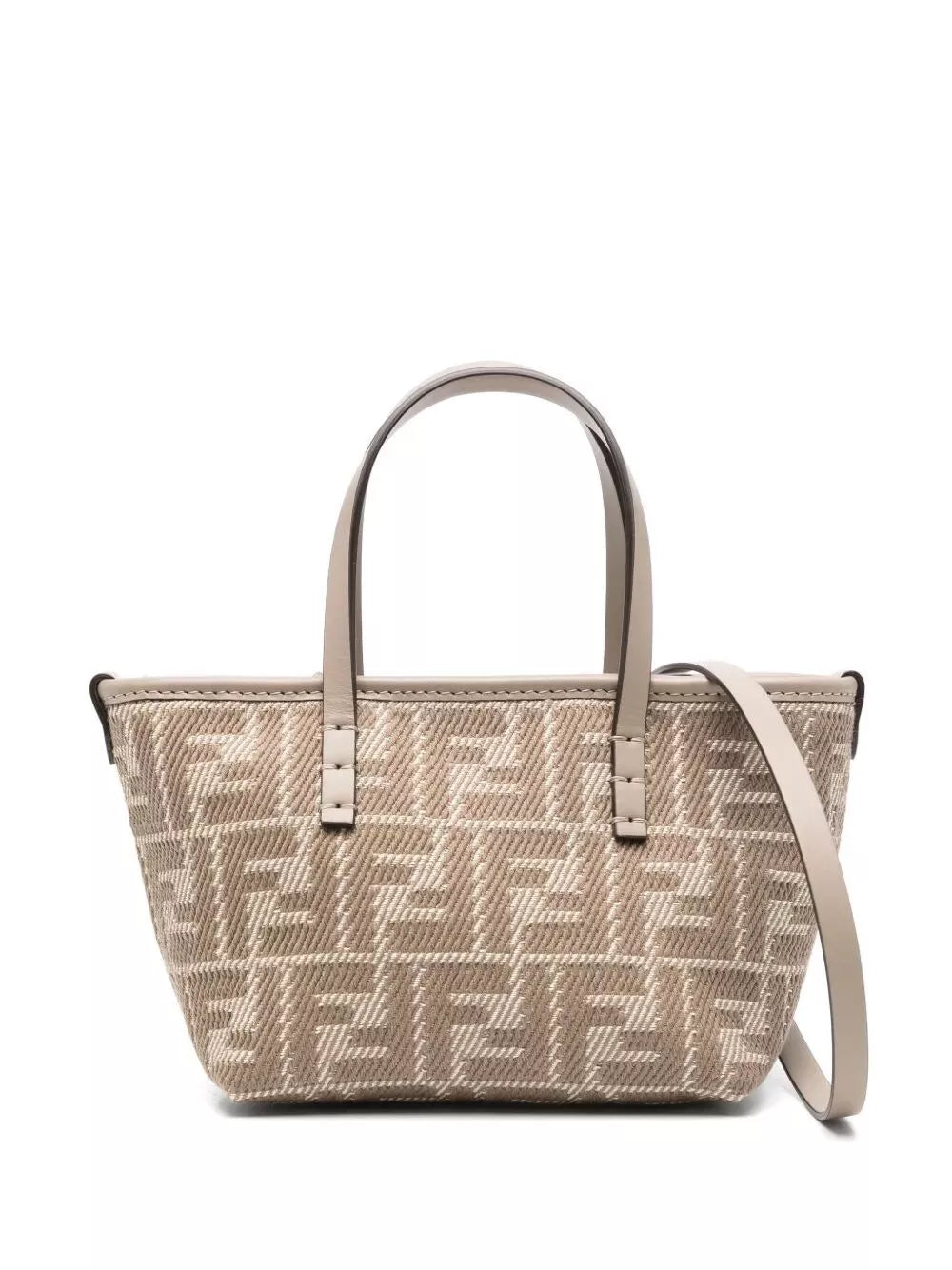 Fendi Denim-effect Ff Jacquard Roll Mini Bag