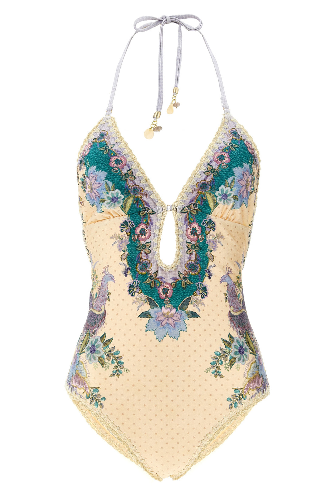 ZIMMERMANN 0 indra all-over scarf print lycra one-piece swimsuit