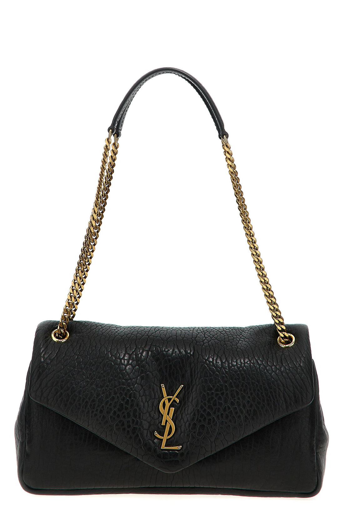 SAINT LAURENT OS calypso shoulder bag in hammered leather
