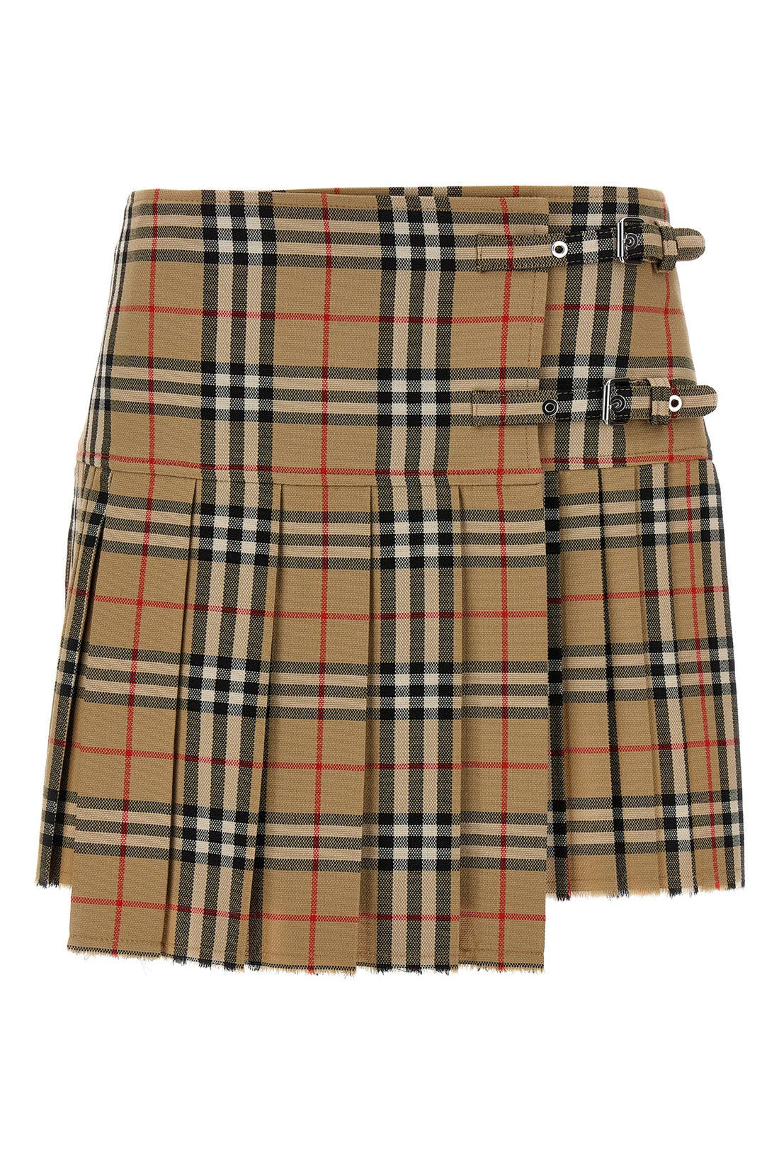 BURBERRY 8 kilt pleated mini skirt in woven wool