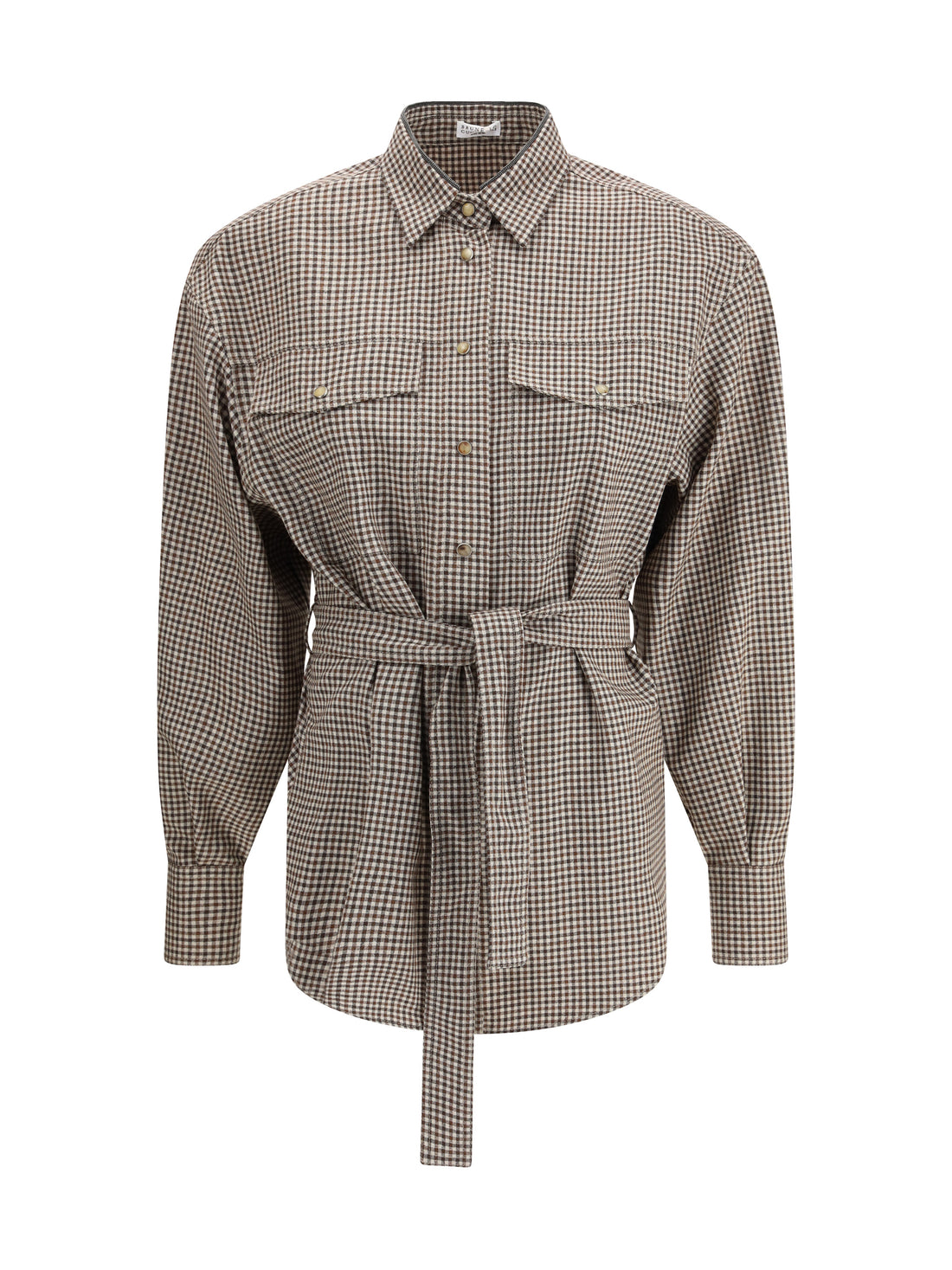 BRUNELLO CUCINELLI M checked virgin wool shirt