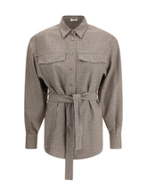 BRUNELLO CUCINELLI M checked virgin wool shirt