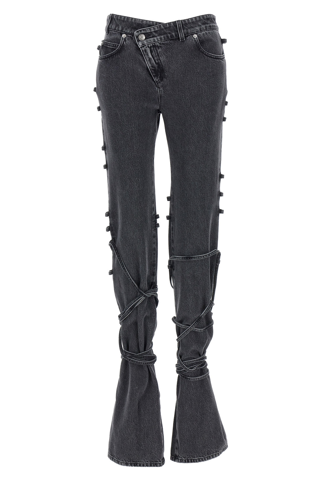 ALEXANDER MCQUEEN 24 jeans in black cotton denim délavé