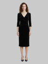 black velvet midi dress
