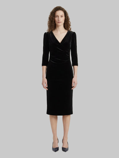 black velvet midi dress